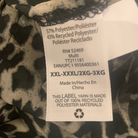 NWT TIME & TRU LEOPARD CHIFFON KIMONO 2XL-3XL - Picture 8 of 8